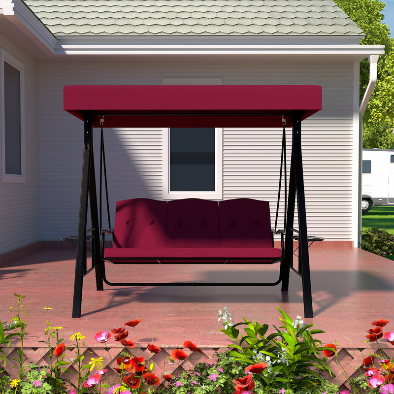 VEIKOUS Patio Porch Swing Chair with Canopy, 3-Person Outdoor Canopy Swing Glider