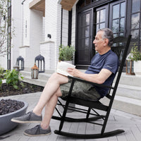 Outdoor Rocking Chair Set of 2, Black