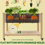 VEIKOUS Raised Garden Bed Planter Box with Four Wheels and Legs for Herbs and Vegetables, Elevated Garden Bed with Drainage Holes for Outdoor