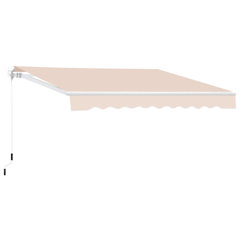 VEIKOUS 10'x8' Retractable Patio Awning Sun Shade Cover, Outdoor Shelter for Deck with Manual Crank, 96in Projection