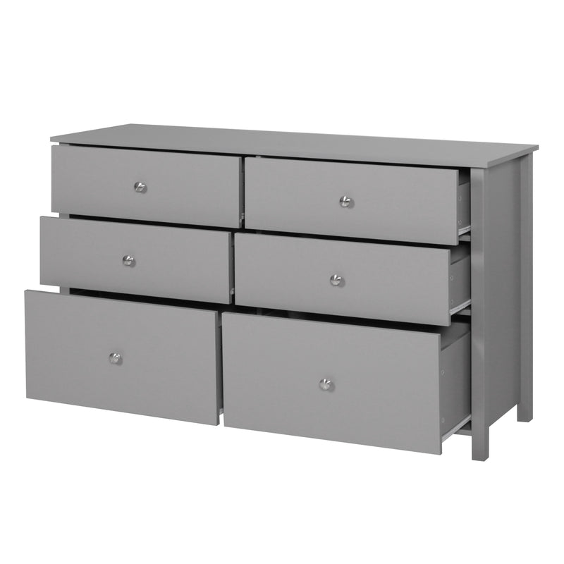 VEIKOUS Oversized Dresser Chest of 6 Drawers for Bedroom Storage, Tall  Drawer Dresser Wood Grain with Metal Knobs for Living Room, Hallway and Entryway