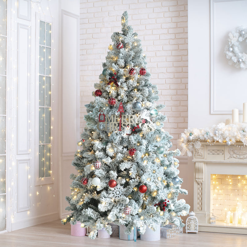 Artificial Snow Flocked Christmas Tree with Metal Stand