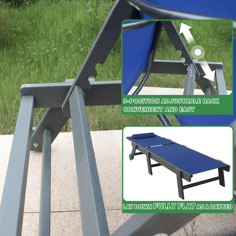 Veikous HDPE Patio Chaise Lounge Chair for Outdoor