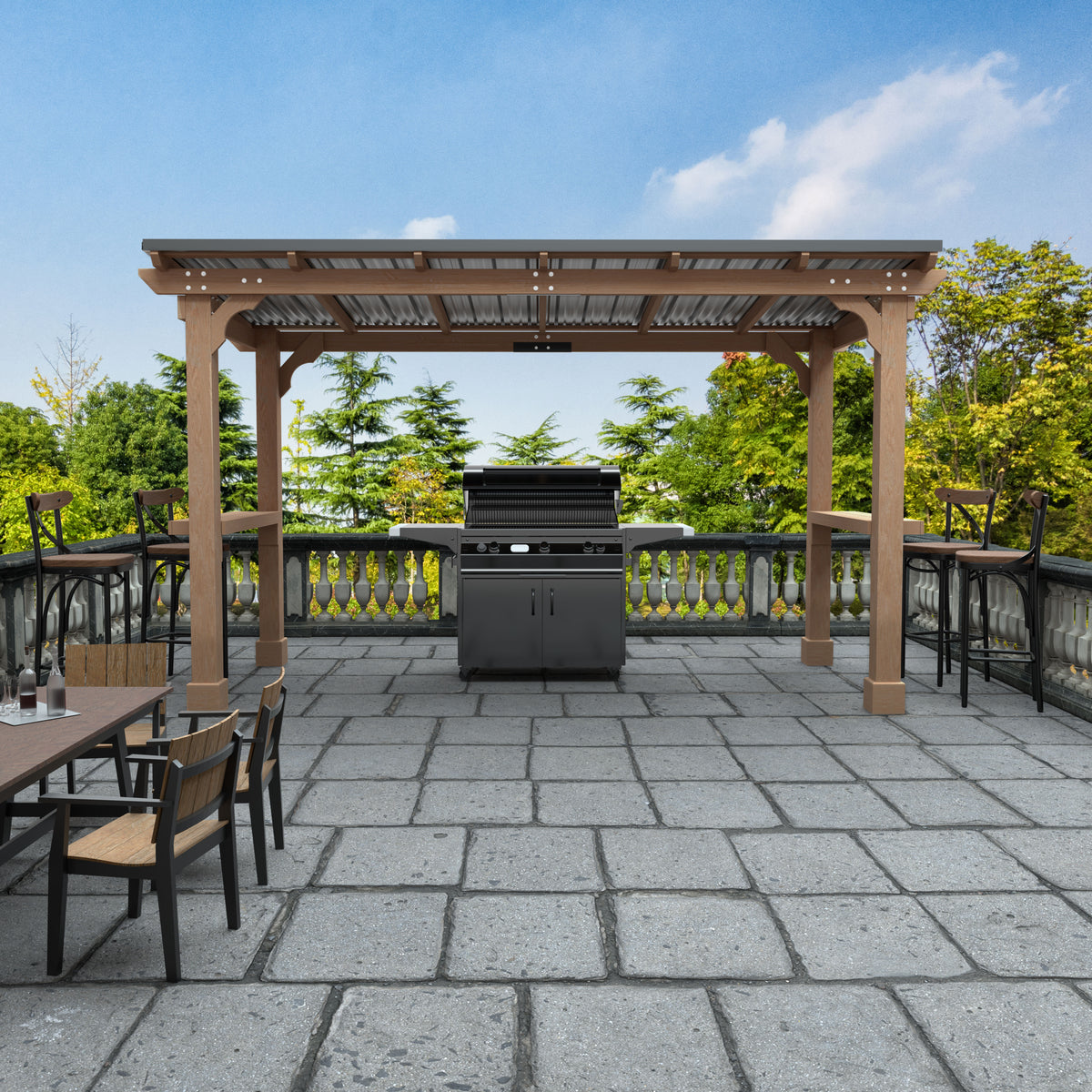 VEIKOUS Large 144.1" x 61" Outdoor BBQ Gazebo - Your Ultimate Outdoor Entertaining Companion