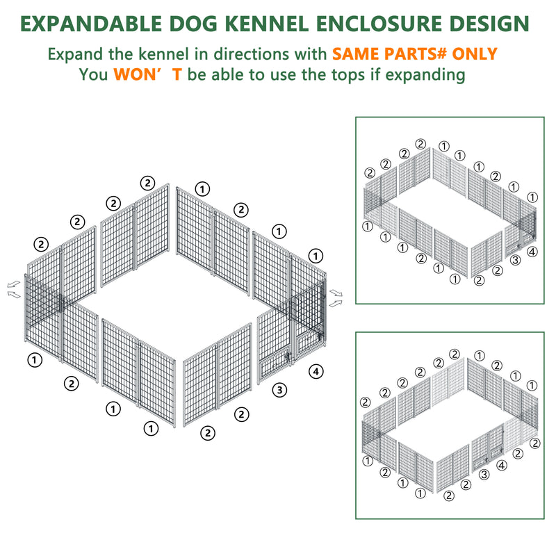Veikous Large Dog Kennel Outdoor Dog House with Roof