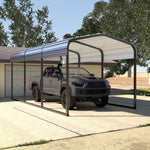 VEIKOUS Outdoor Carport Canopy , Metal Carport Tent Heavy Duty, Garage Car Shelter Shade with Metal Roof