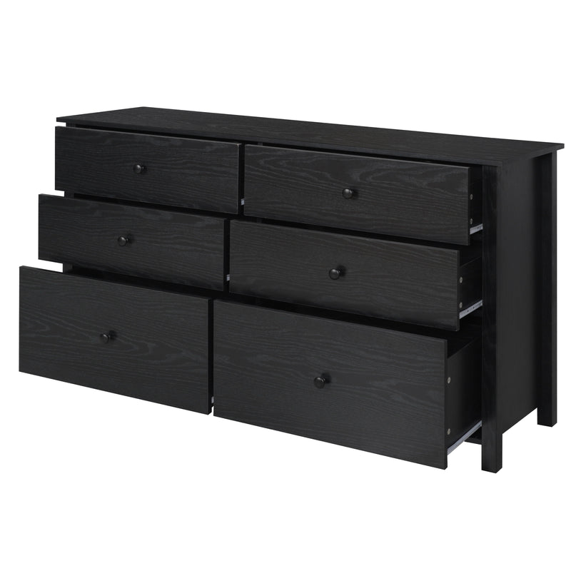 VEIKOUS Oversized Dresser Chest of 6 Drawers for Bedroom Storage, Tall  Drawer Dresser Wood Grain with Metal Knobs for Living Room, Hallway and Entryway
