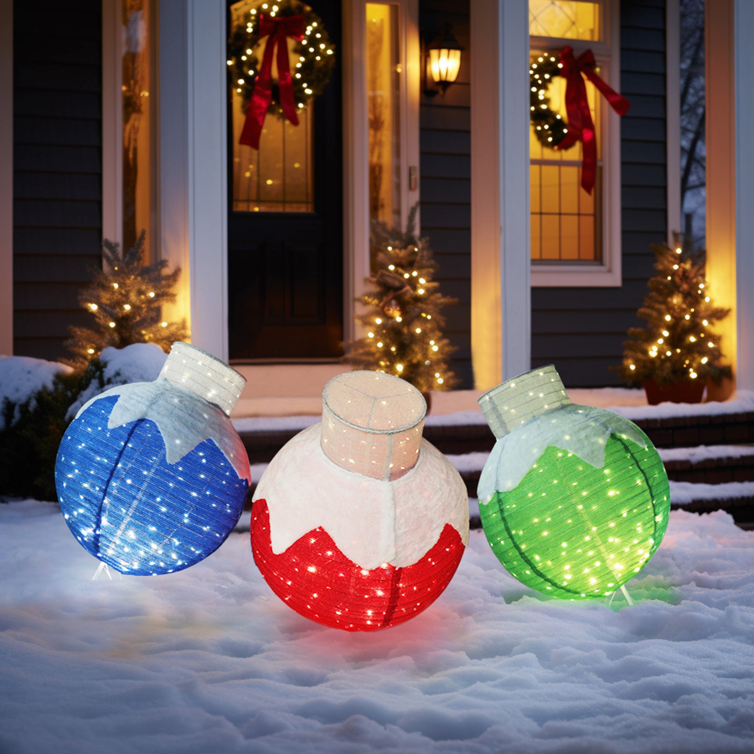 Veikous Lighted Outdoor Christmas Decoration for Yard, pop-up pre-Ligh