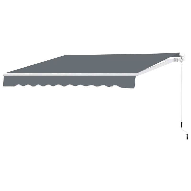 VEIKOUS 12' x 10' Retractable Patio Awning Sunshade Cover with Manual Crank