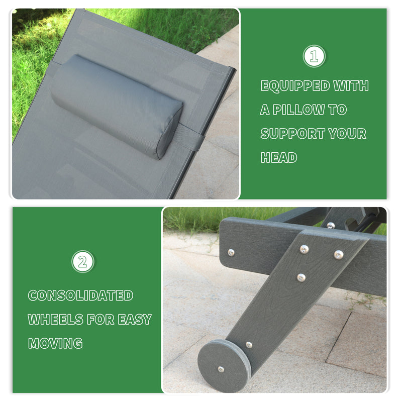 Veikous HDPE Patio Chaise Lounge Chair for Outdoor