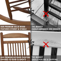 Outdoor Rocking Chair Set of 2, Chocolate