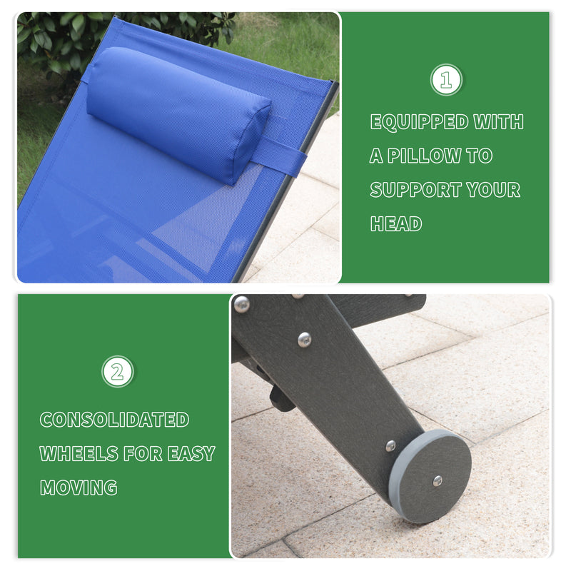 VEIKOUS HDPE Patio Chaise Lounge Chair for Outdoor