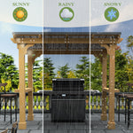 Veikous 8' x 5' Wooden Grill Gazebo with Sloping roof, BBQ Canopy for Outdoor Patio
