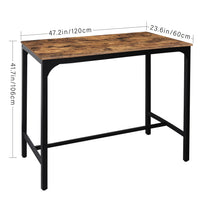 VEIKOUS Rectangular Bar Table 47“ High, Industrial Dining Table Tall Counter for Dining Room