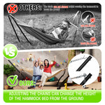 VEIKOUS 2 Person Hammock with Stand and Pillow, Double Hammocks with Pillow Freestanding Quilted 12ft Hammock