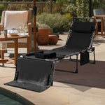 VEIKOUS Patio Chaise Lounge Chair for Outdoor, 4-Fold Ajustbale Backrest, Removable Pillow and Detachable Pocket