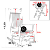 Outdoor Rocking Chair Set of 2, Chocolate