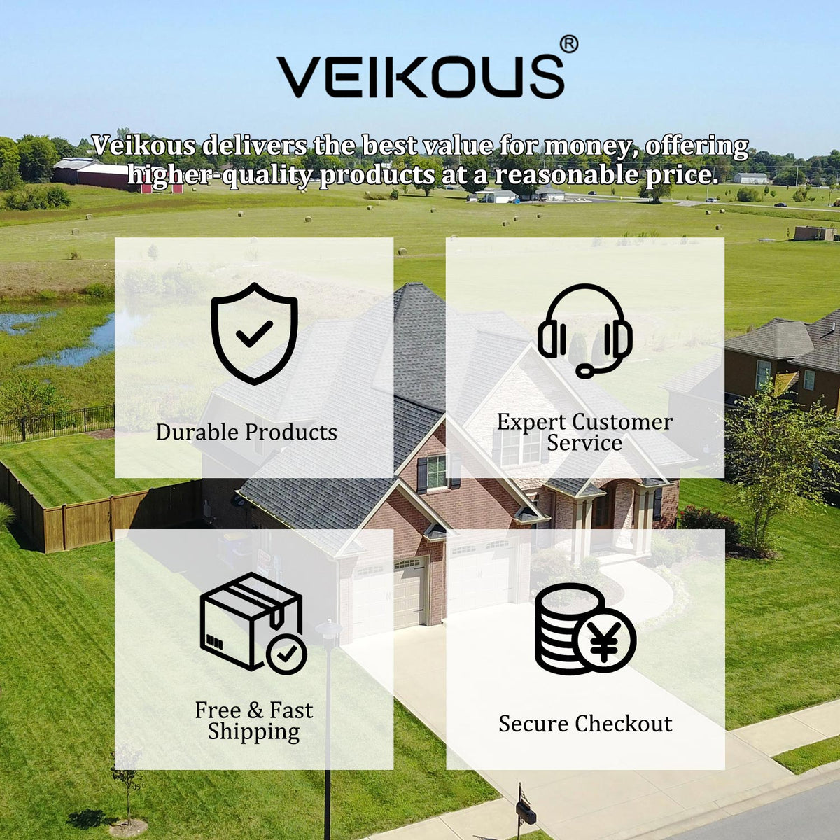 VEIKOUS Bamboo Bathroom Cabinet with Drawers and Cupboard, Freestanding Compact Floor Cabinet