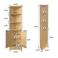 67" Tall Corner Cabinet with Shelves