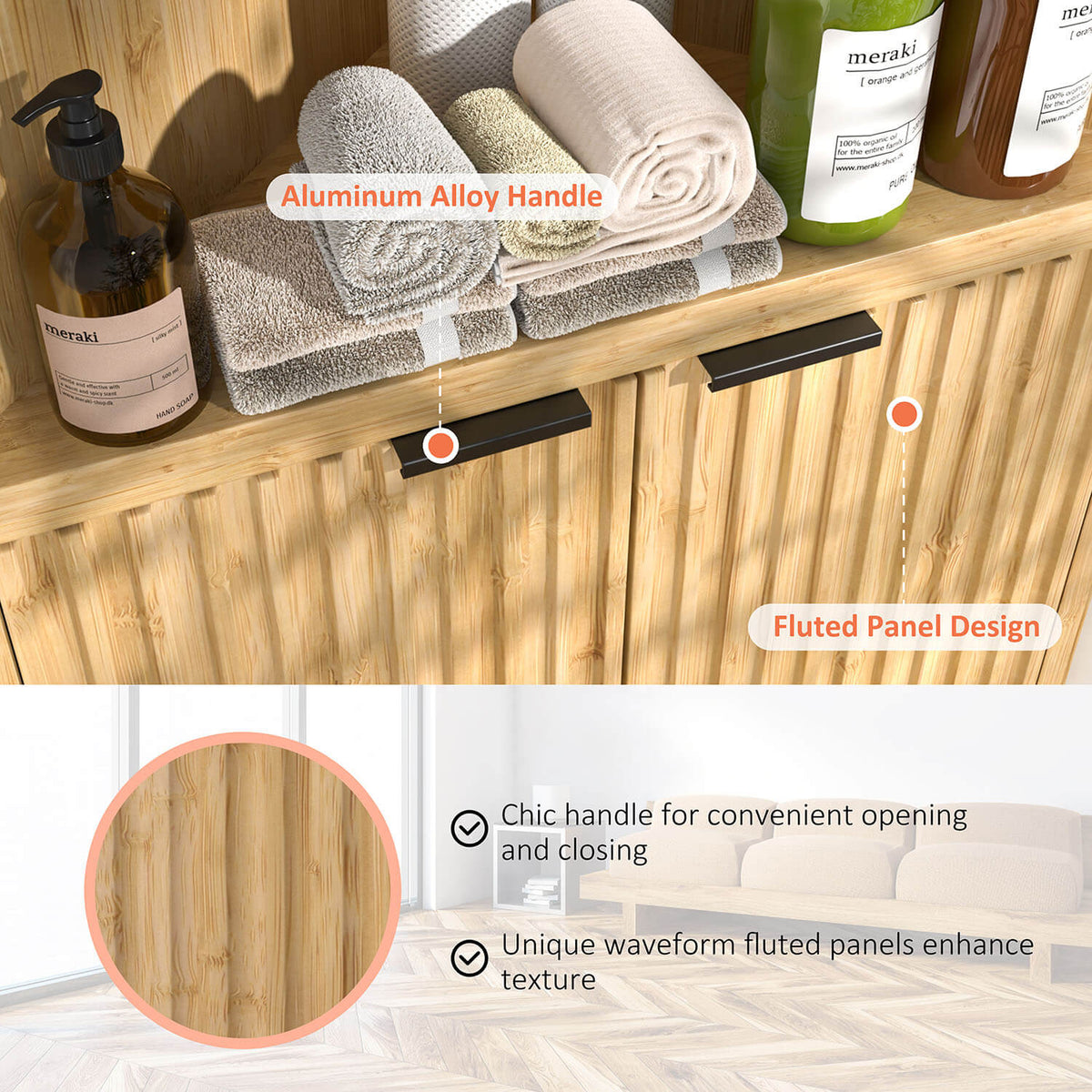 The corner hutch cabinet has waveform and modern aesthetic
