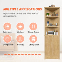 Tall Corner Cabinet for Bathroom, Living Room