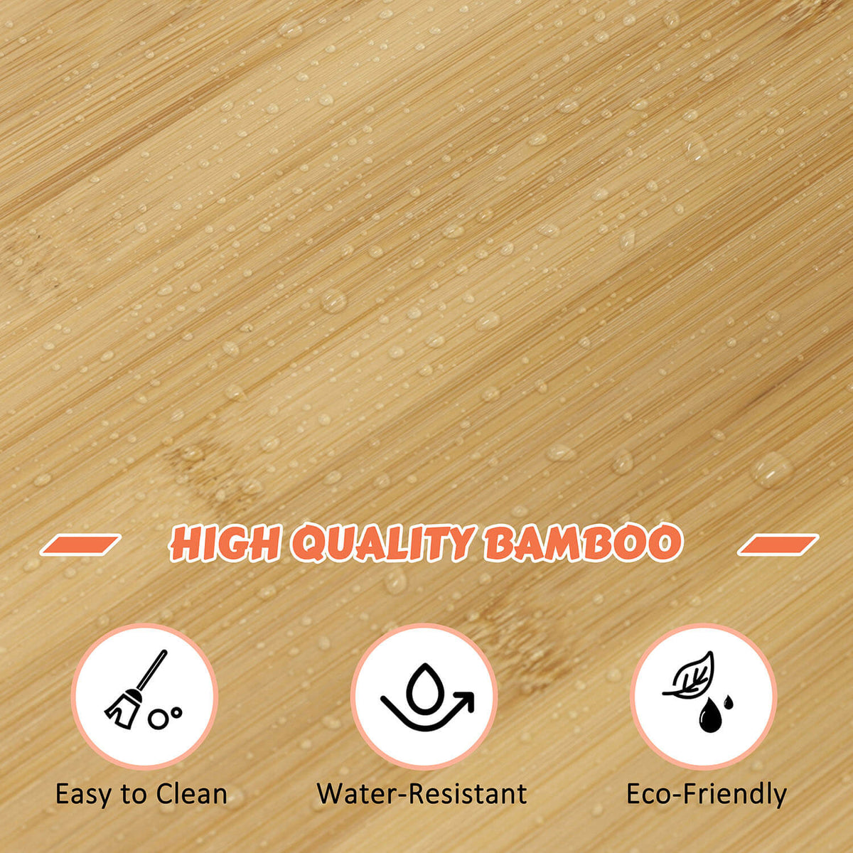 This tall corner cabinet is made of natural bamboo