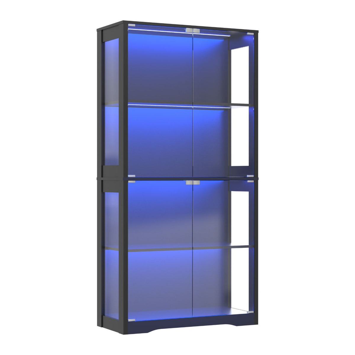 Veikous Display Cabinet with Glass Doors and Shelves