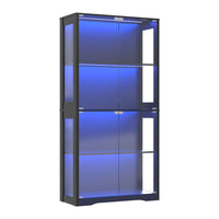 Veikous Display Cabinet with Glass Doors and Shelves