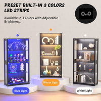 Glass Display Cabinet with 3 Colors LED Lights