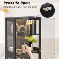 Pop-Up Doors 4-Tier Display Case 