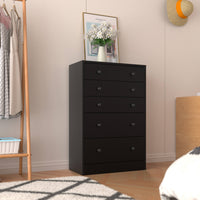 5 Drawer Chest Dresser, Black