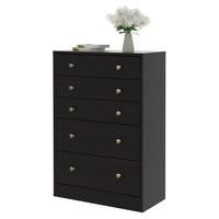 5 Drawer Chest Dresser, Coffee