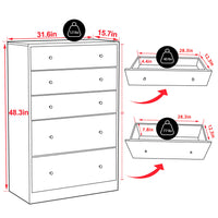 5 Drawer Chest Dresser, Burlywood