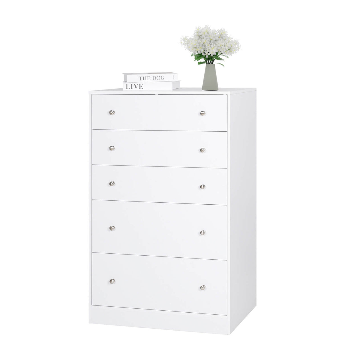 VEIKOUS 5 Drawer Chest Dresser with Oversized Drawers, Bedroom Chests for Living Room