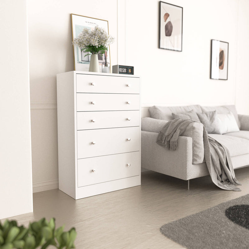 VEIKOUS 5 Drawer Chest Dresser with Oversized Drawers, Bedroom Chests for Living Room