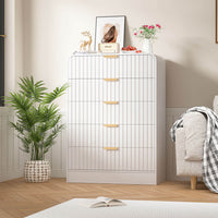 Veikous 5 Drawer Chest Dresser with Oversized Drawers, White Bedroom Chest Of Drawers for Hallway, Entryway