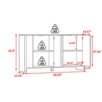 60.24" x 15.55" x 32.4" Sideboard