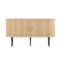 Veikous 54.3" Tambour Sideboard, Modern Buffet Cabinet with Sliding Doors, Console Cabinet for Bedroom Hallway Entryway