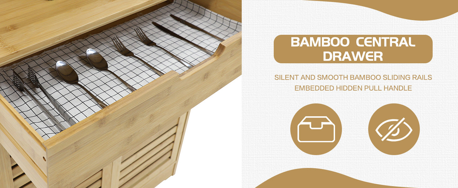 Bamboo Kitchen Pantry Cabinet for Home Storage