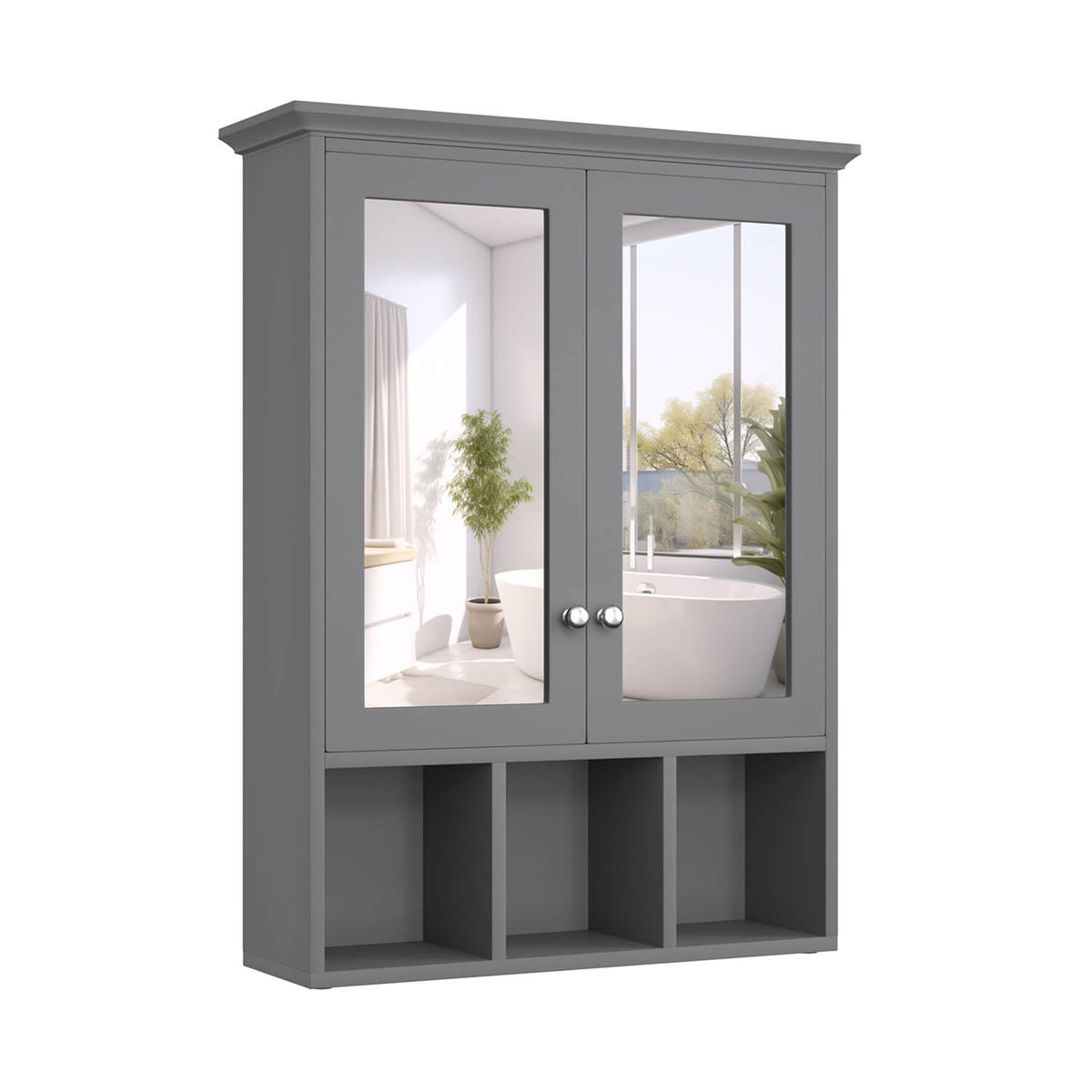 Veikous Bathroom Medicine Cabinet with Mirror, Wall Mounted Storage