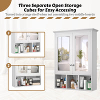 Veikous Bathroom Medicine Cabinet with Mirror, Wall Mounted Storage