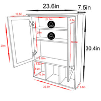 Veikous Bathroom Medicine Cabinet with Mirror, Wall Mounted Storage