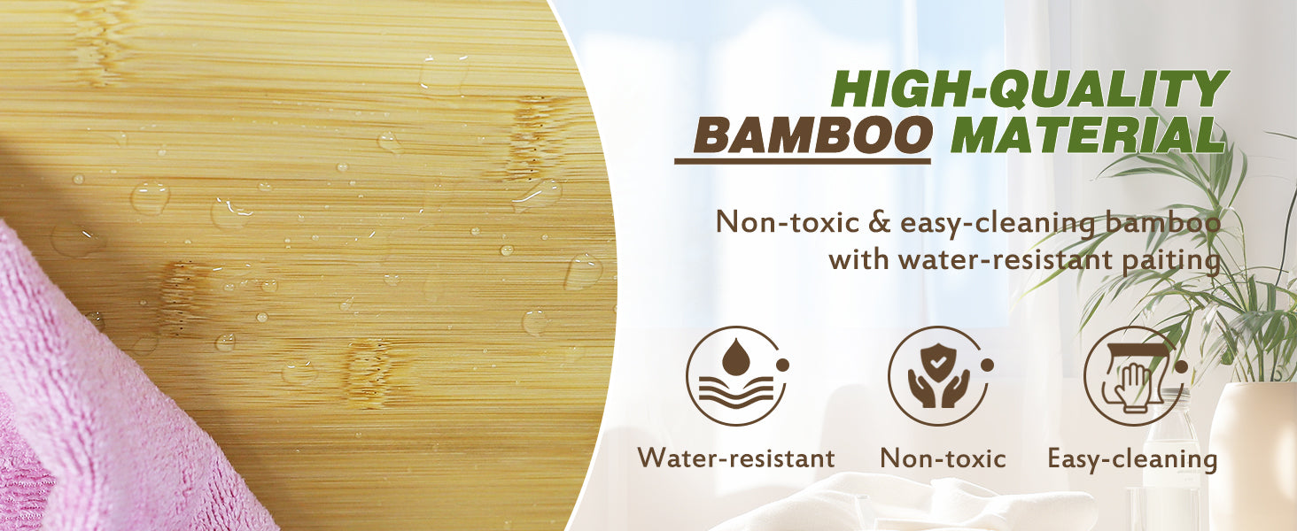 Easy-cleaning bamboo bath cabinet