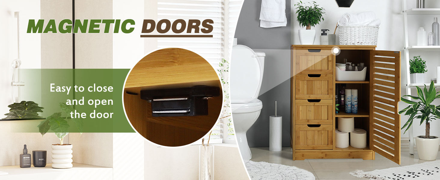 bathroom drawer organizer with magnetic doors