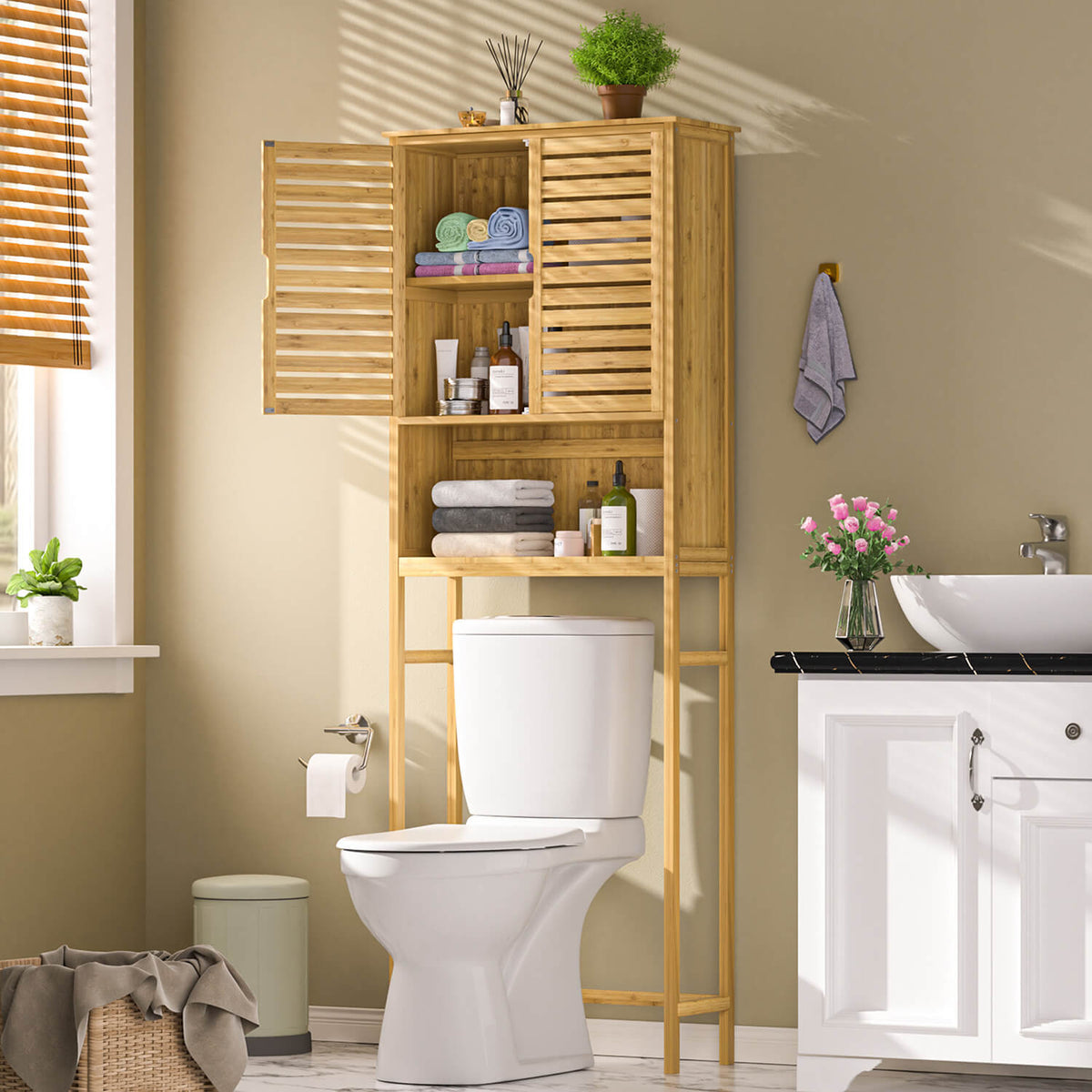 Bamboo Over the Toilet Storage