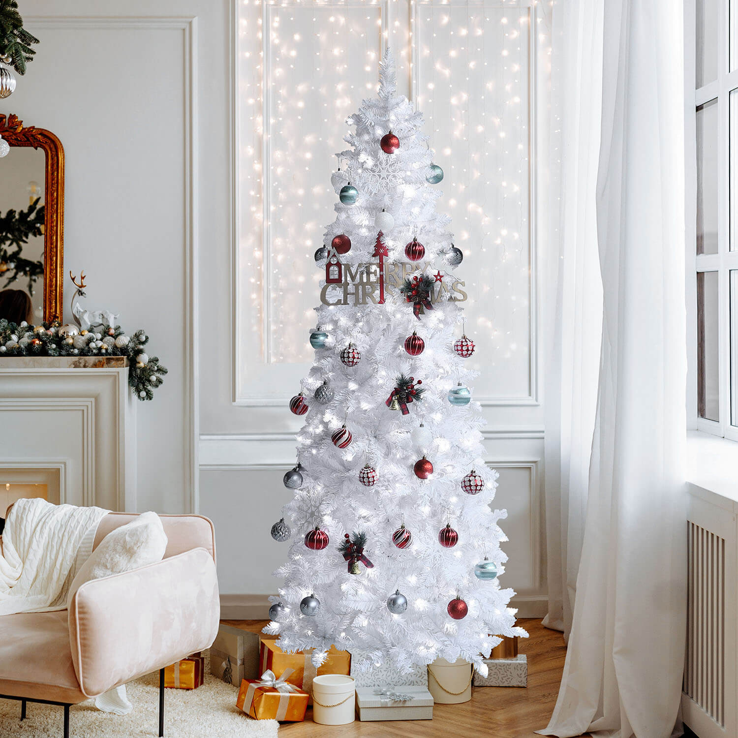 Artificial White Christmas Tree for Home Holiday Decor – Veikous