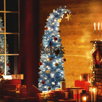 Playful Artificial Blue Christmas Tree with Curved Shape