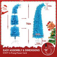 Veikous 6 Feet Tall Bendable Santa Hat Style Christmas Tree