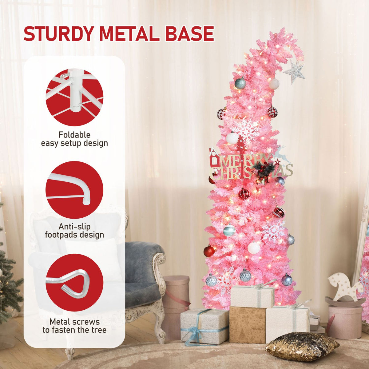 Skinny Christmas Tree, Easy Setup & Storage