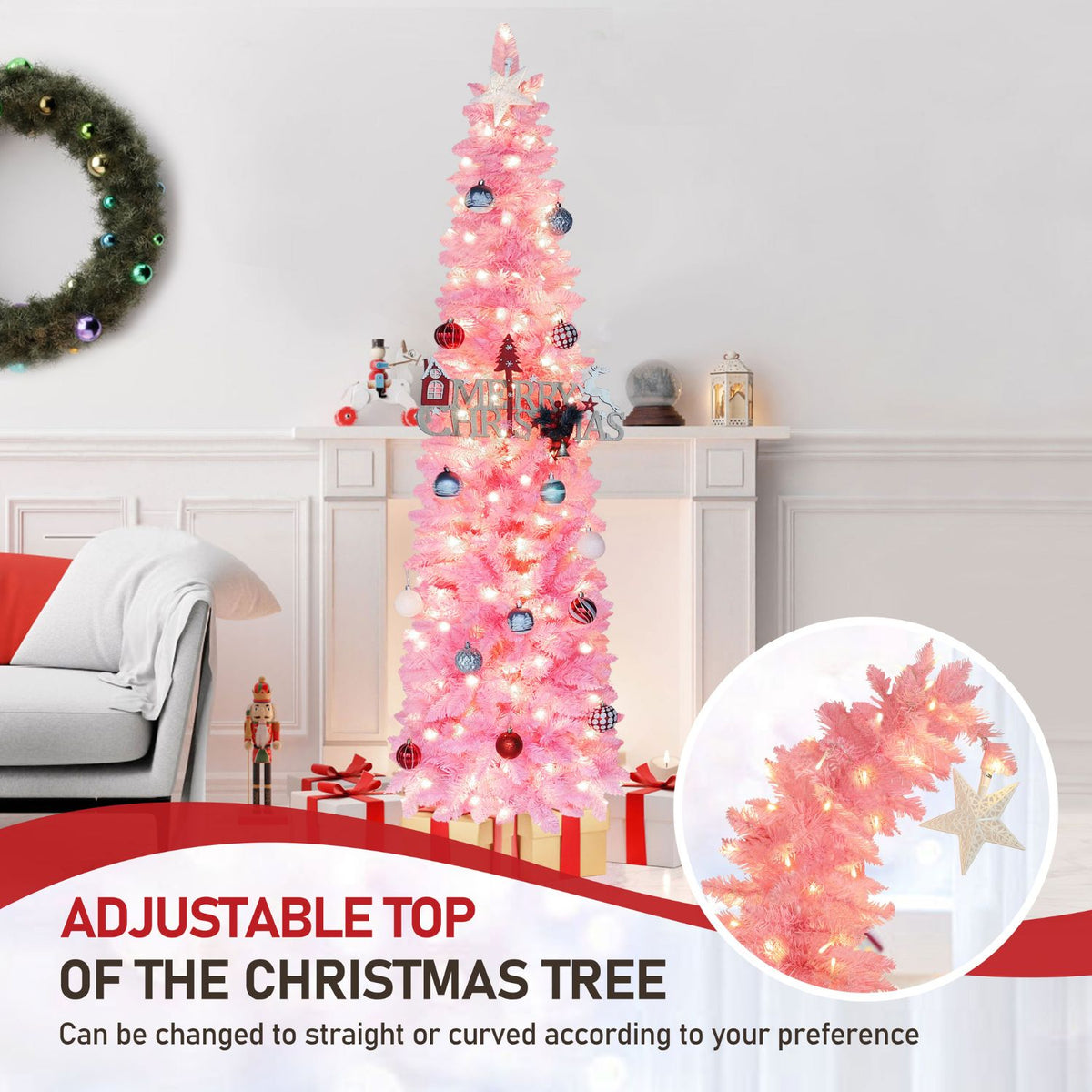 Santa Hat Christmas Tree with Adjustable Top